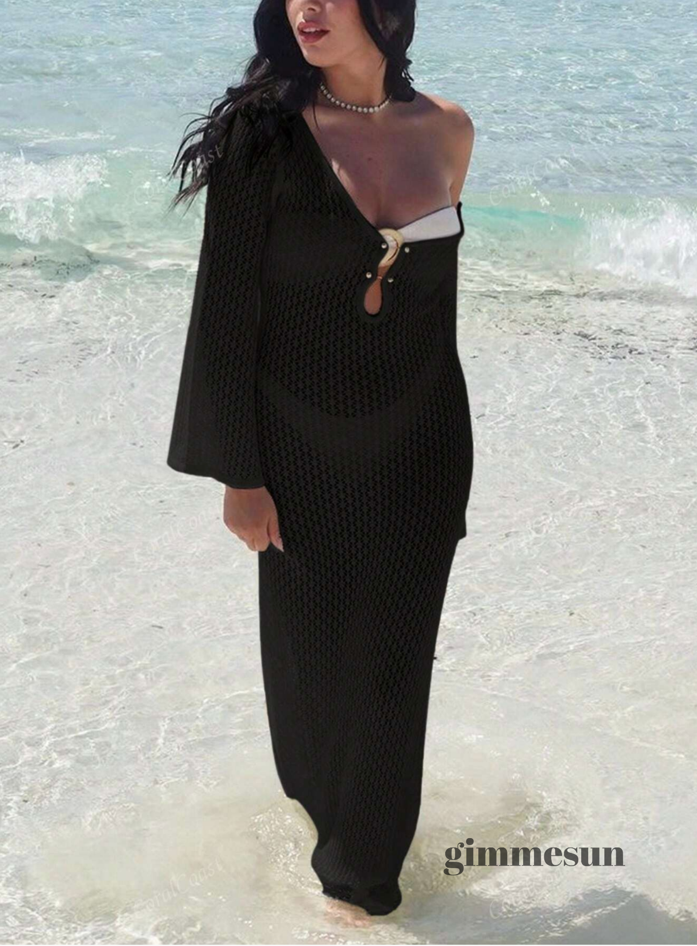 Sahara Mesh Maxi Cover-Up Dress