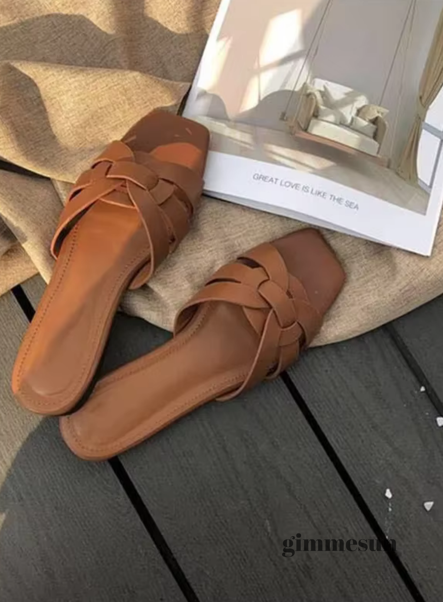 Sunbeam Square Toe Beach Slides