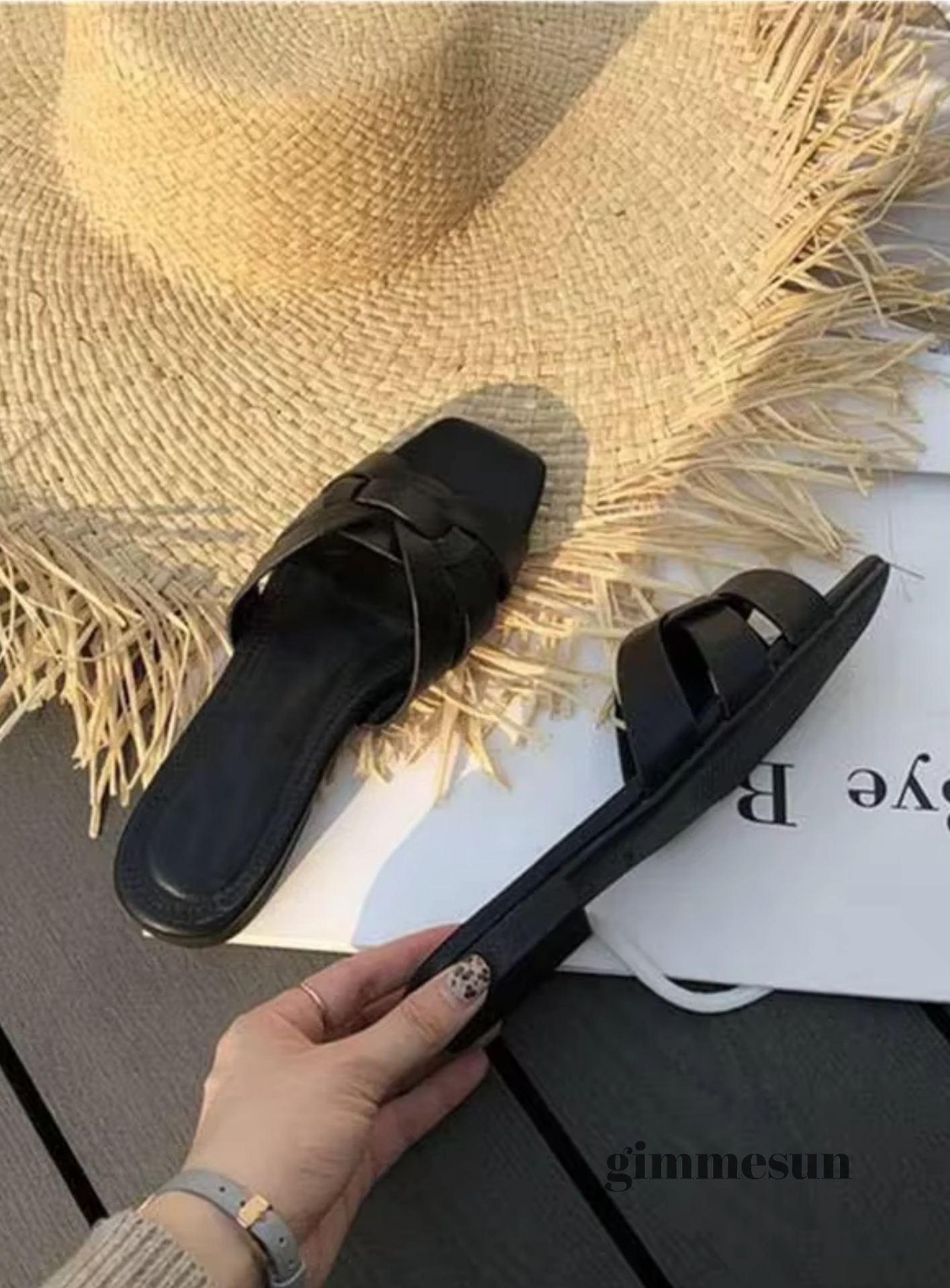 Sunbeam Square Toe Beach Slides