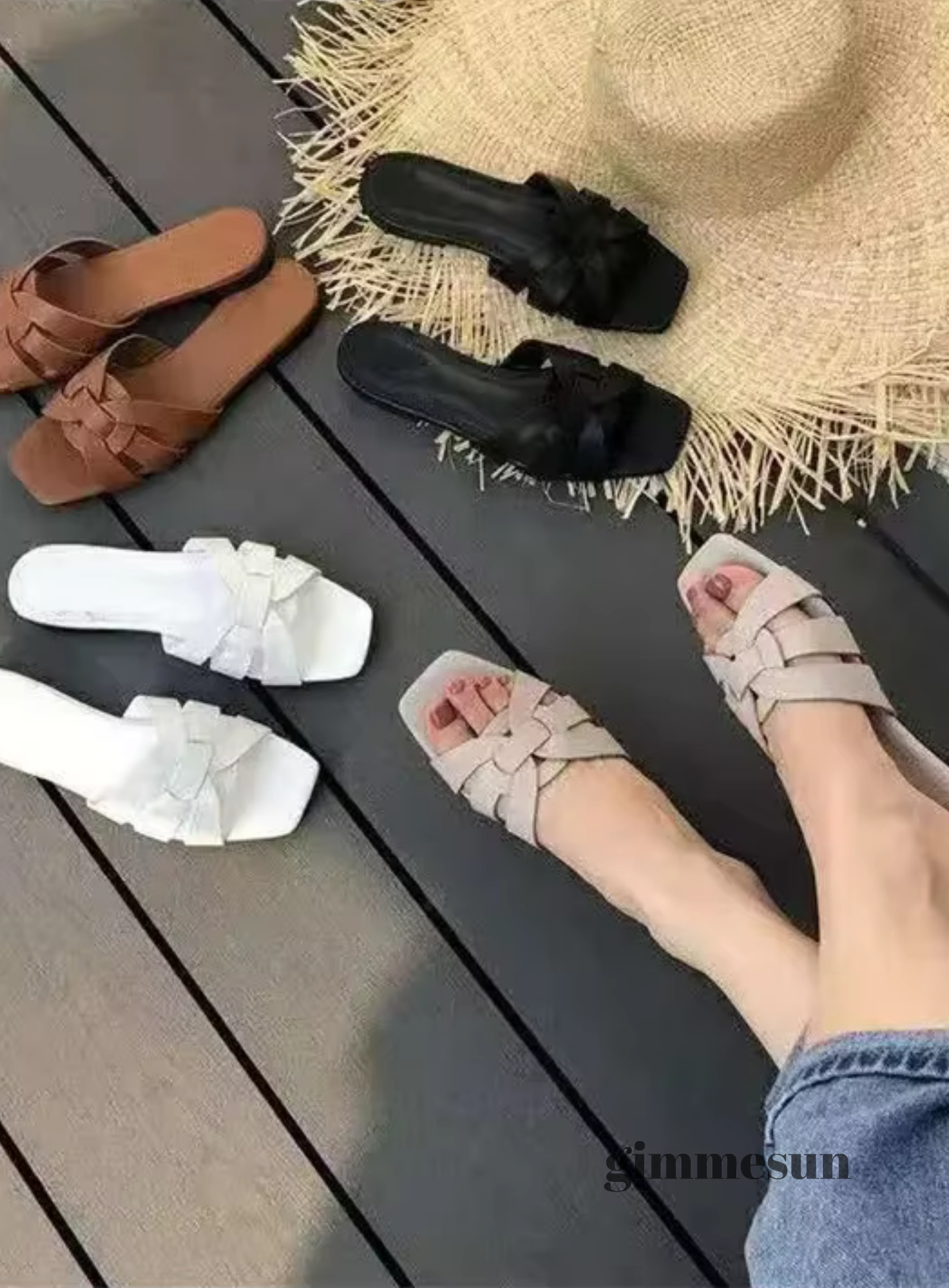 Sunbeam Square Toe Beach Slides