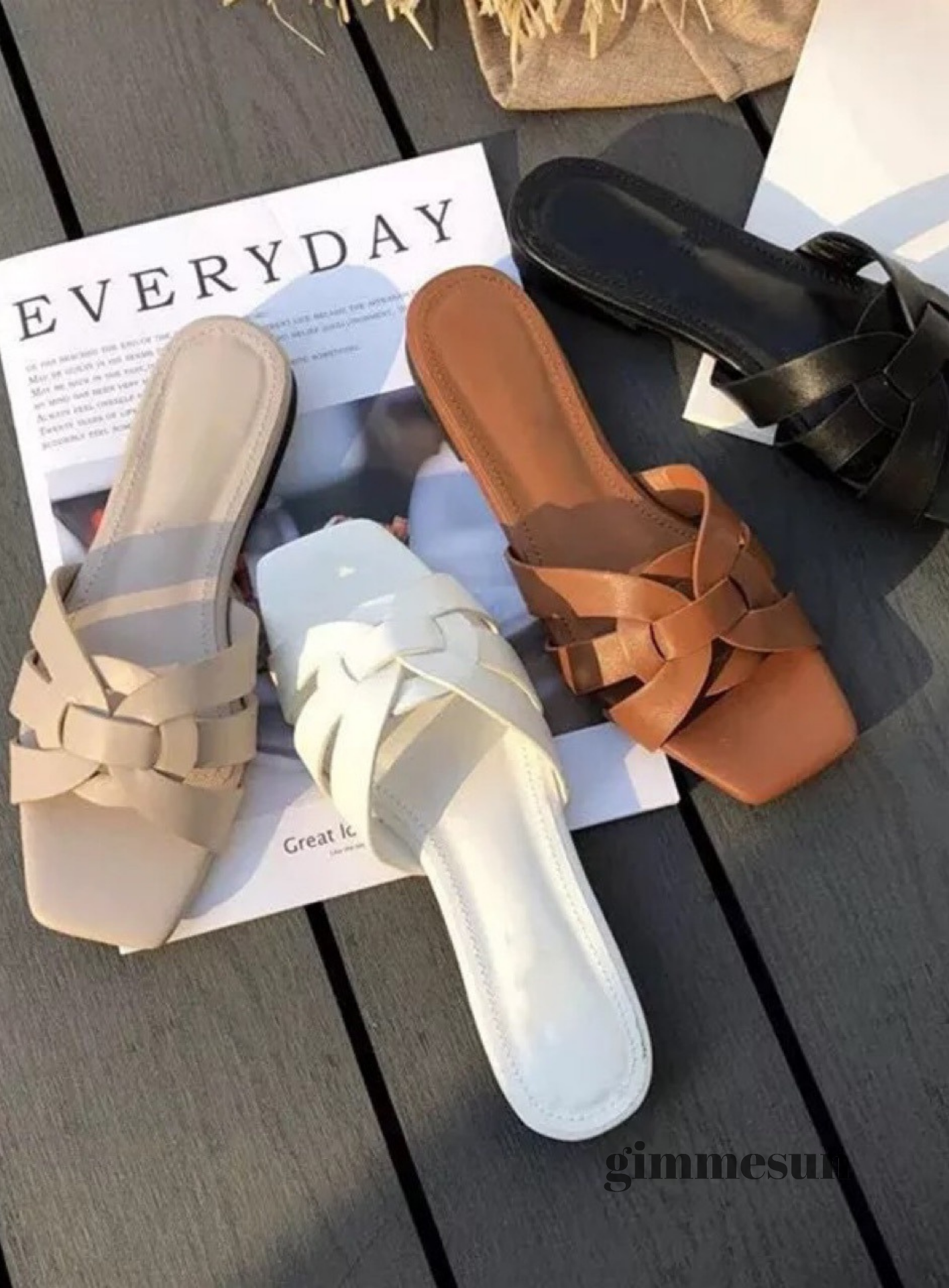 Sunbeam Square Toe Beach Slides
