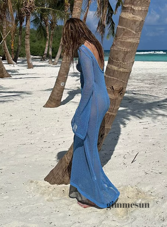 Soleil Backless Knit Cover-Up Dress