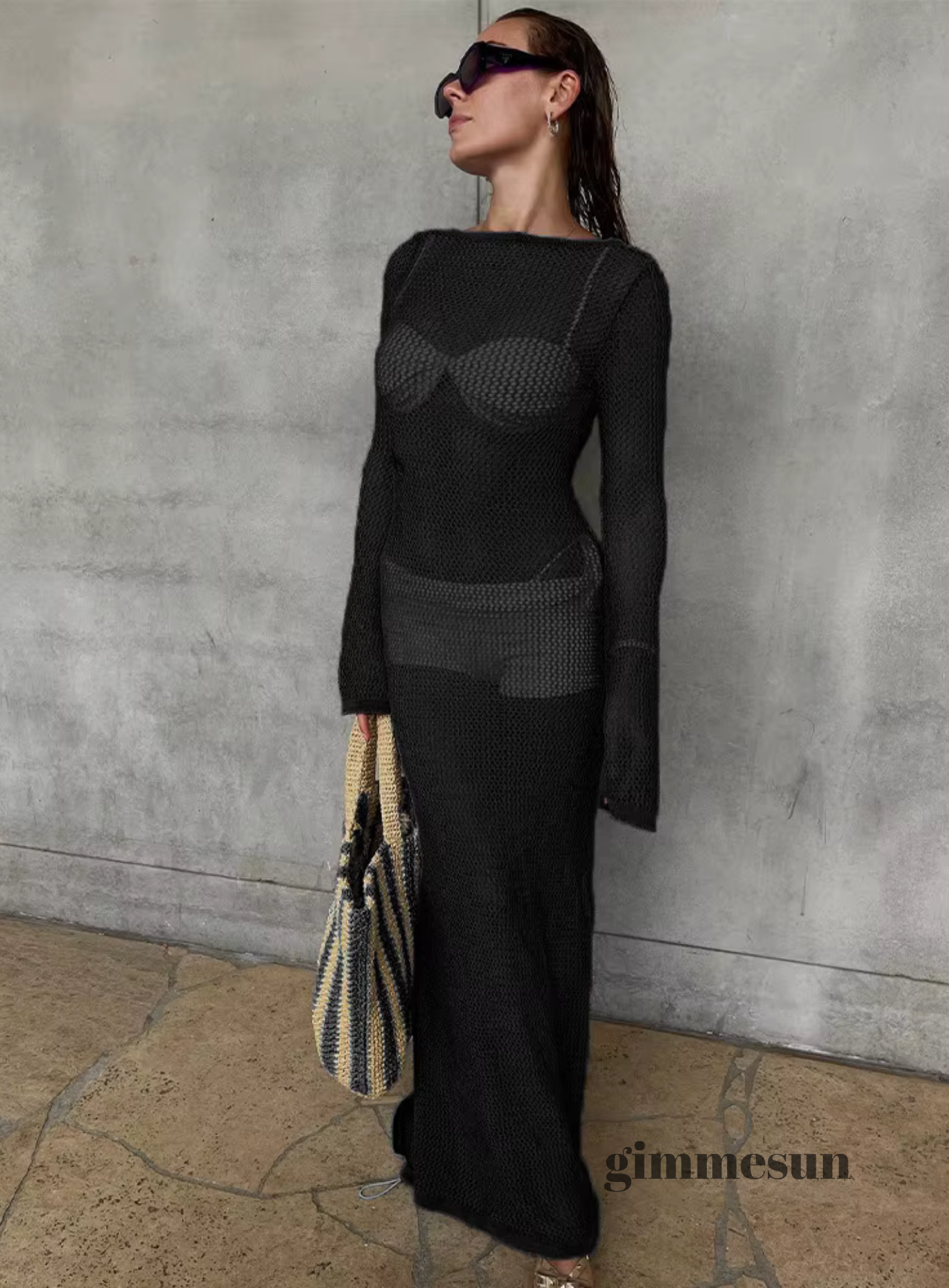 Soleil Backless Knit Cover Up Dress