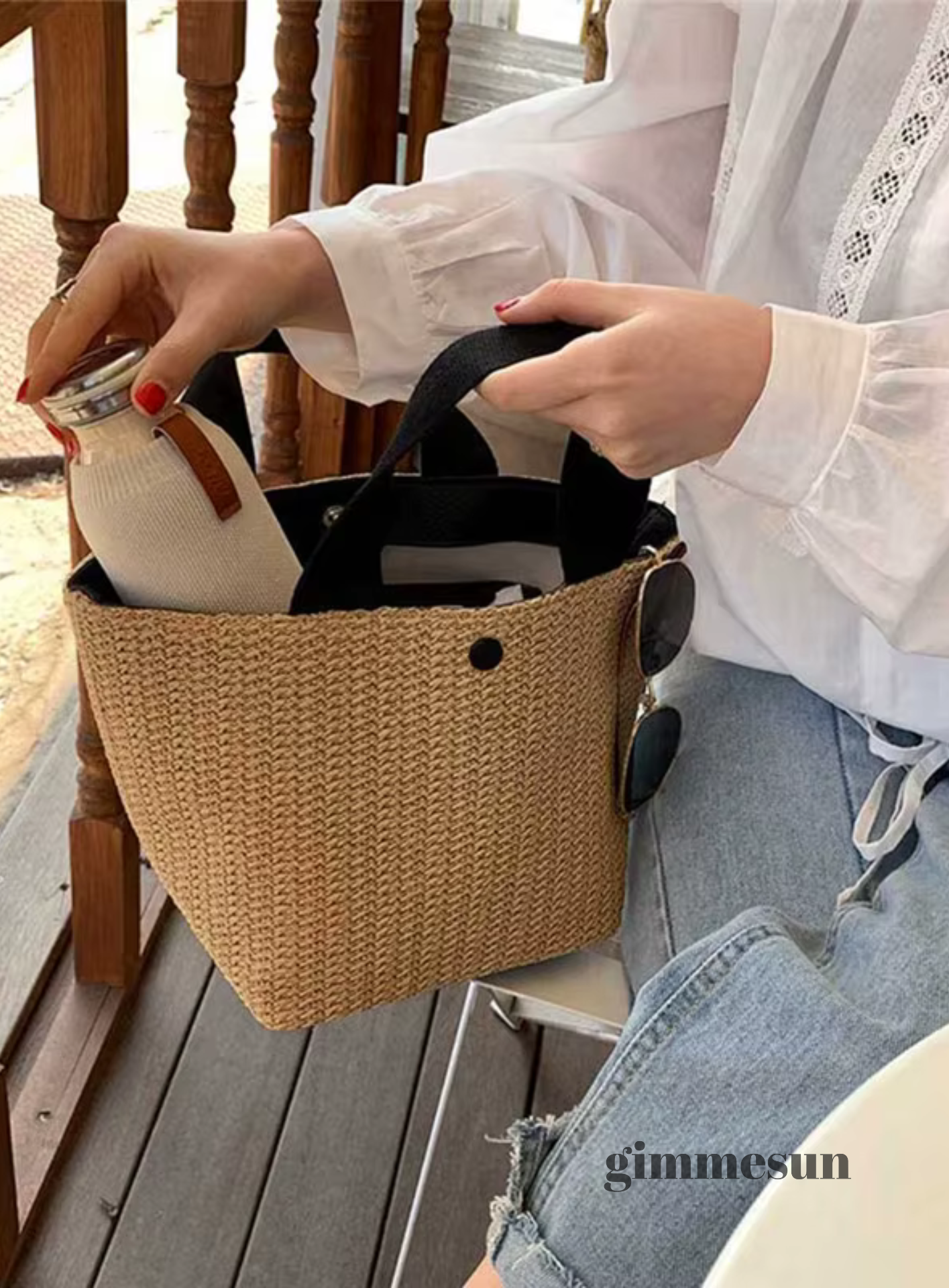 Coastal Breeze Woven Beach Tote